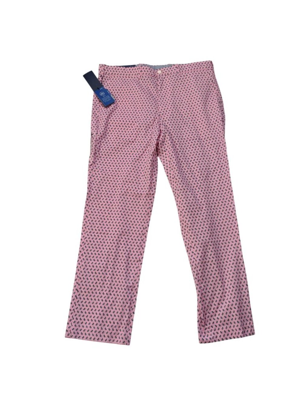 Ralph Lauren Polo Golf Tailored Pants 38x32 NEW Pink Paisley Fun Cotton Trousers